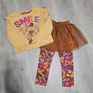 Floral Minnie Mouse Outfit Set